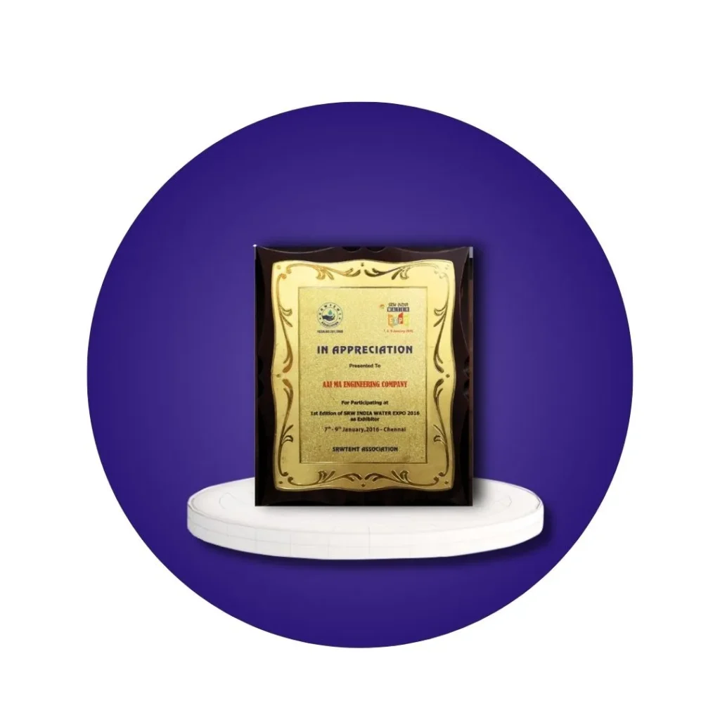India Water Expo Appreciation Certificate