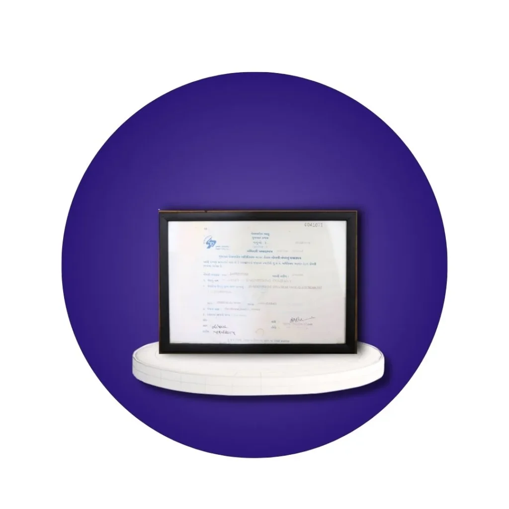 GEB Vendor Registration Certificate