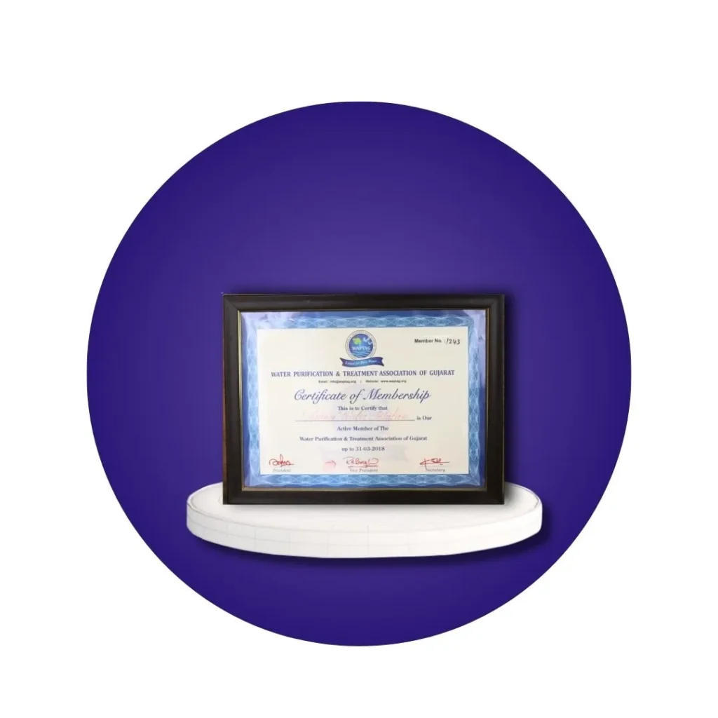 WPTA Gujarat Membership Certificate