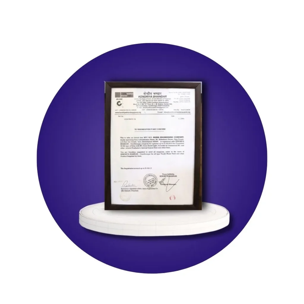 Kendriya Bhandar Registration Certificate